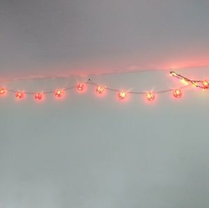 Orange mini paper lantern with purple lotus flower